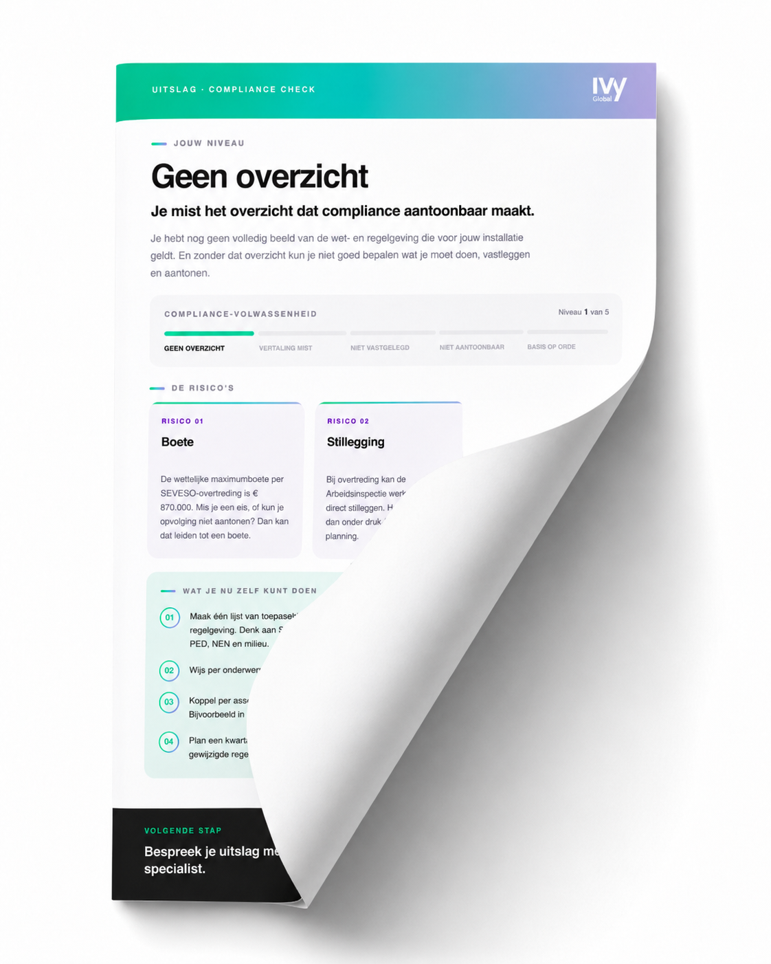 Uitslag compliance check mockup